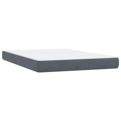 Letto a Molle con Materasso e LED Grigio Scuro 160x210 cm Velluto | homemem39