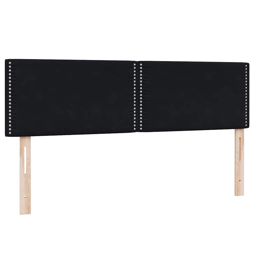 Letto a Molle con Materasso e LED Nero 160x210 cm in Velluto | homemem39