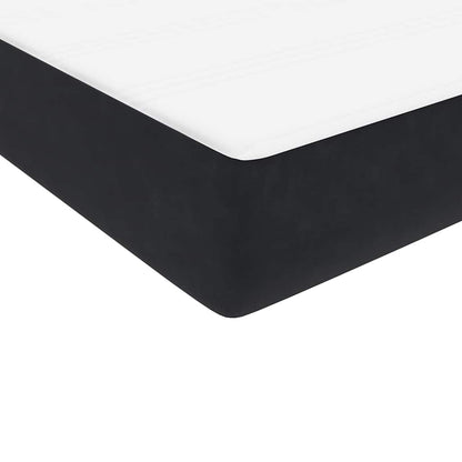 Letto a Molle con Materasso e LED Nero 160x210 cm in Velluto | homemem39