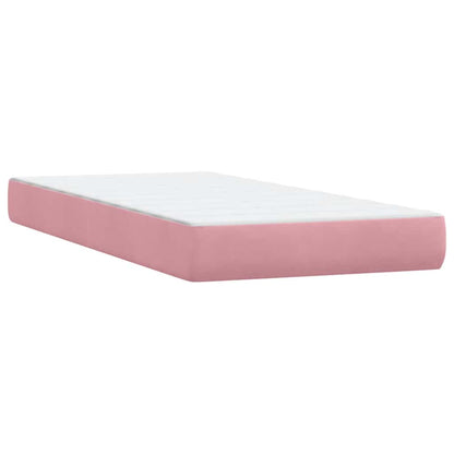 Letto a Molle con Materasso e LED Rosa 180x210 cm in Velluto
