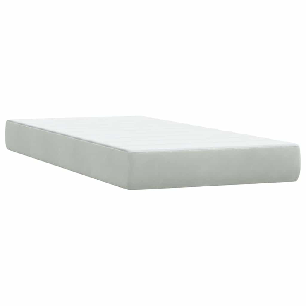 Letto a Molle con Materasso e LED Grigio Chiaro 80x220 cm Velluto | homemem39