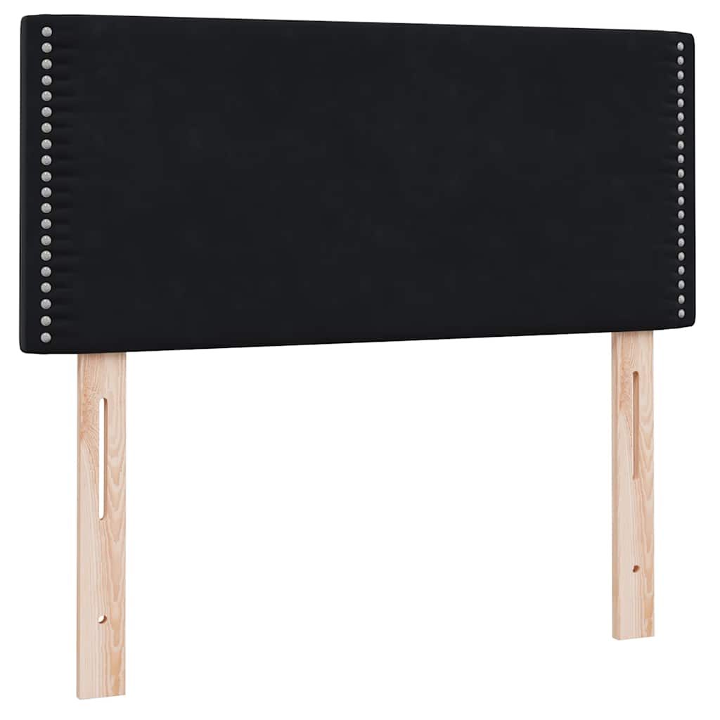 Letto a Molle con Materasso e LED Nero 80x220 cm Velluto | homemem39