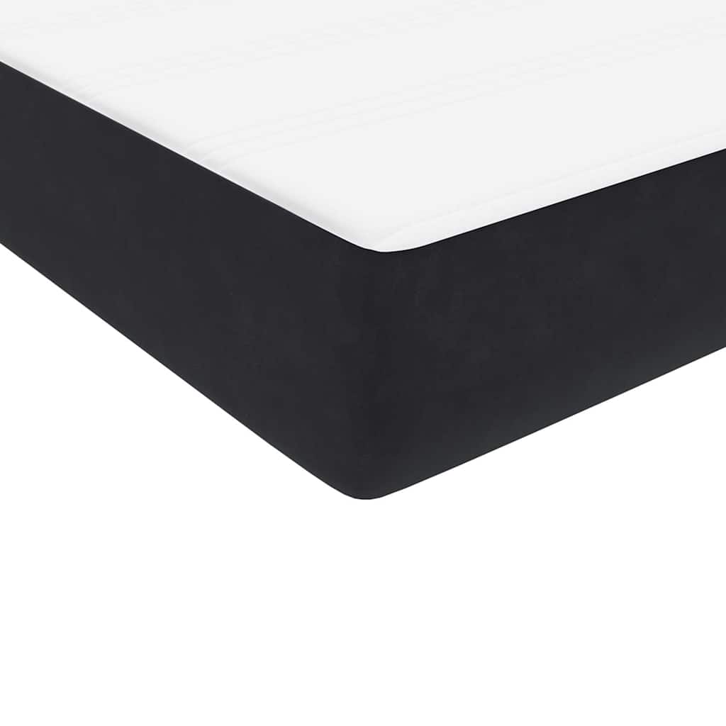 Letto a Molle con Materasso e LED Nero 80x220 cm Velluto | homemem39
