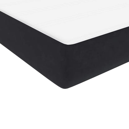 Letto a Molle con Materasso e LED Nero 80x220 cm Velluto | homemem39