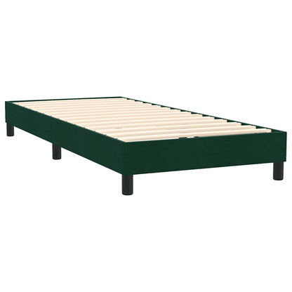 Letto a Molle con Materasso e LED Verde Scuro 80x220 cm Velluto