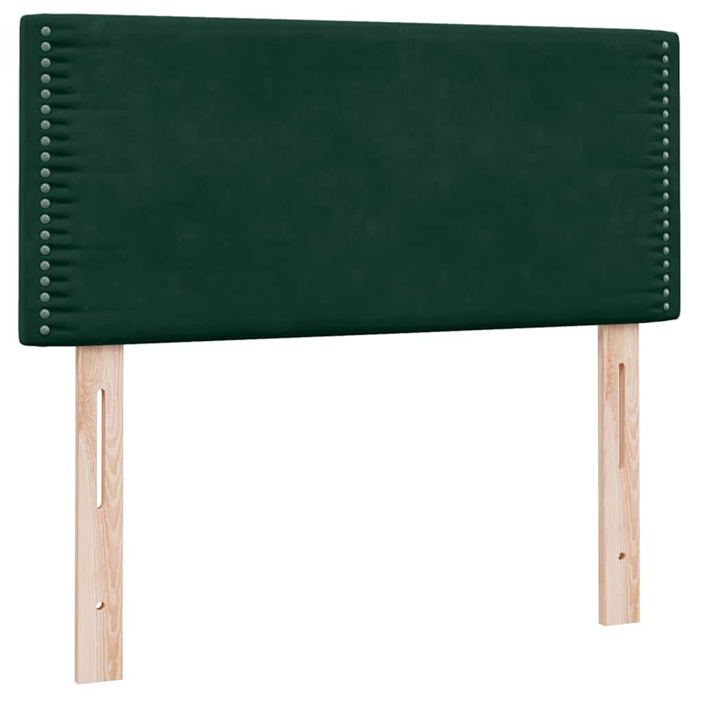 Letto a Molle con Materasso e LED Verde Scuro 80x220 cm Velluto