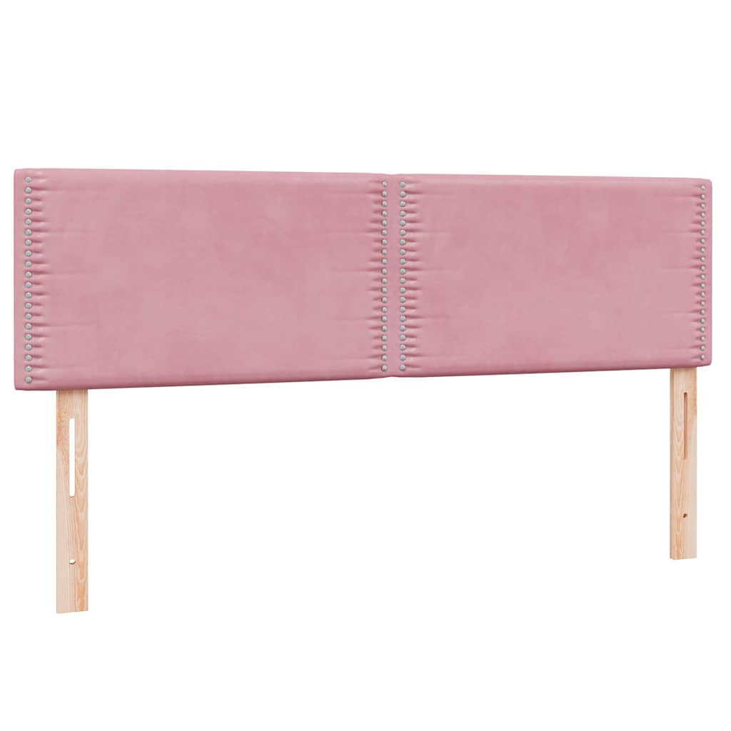 Letto a Molle con Materasso e LED Rosa 160x220 cm in Velluto | homemem39