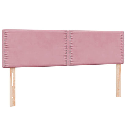 Letto a Molle con Materasso e LED Rosa 160x220 cm in Velluto | homemem39