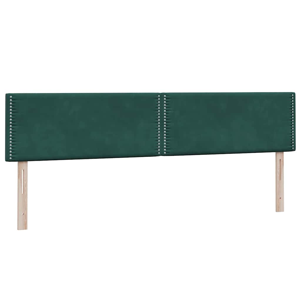 Letto a Molle con Materasso e LED Verde Scuro 180x220 cm Velluto | homemem39
