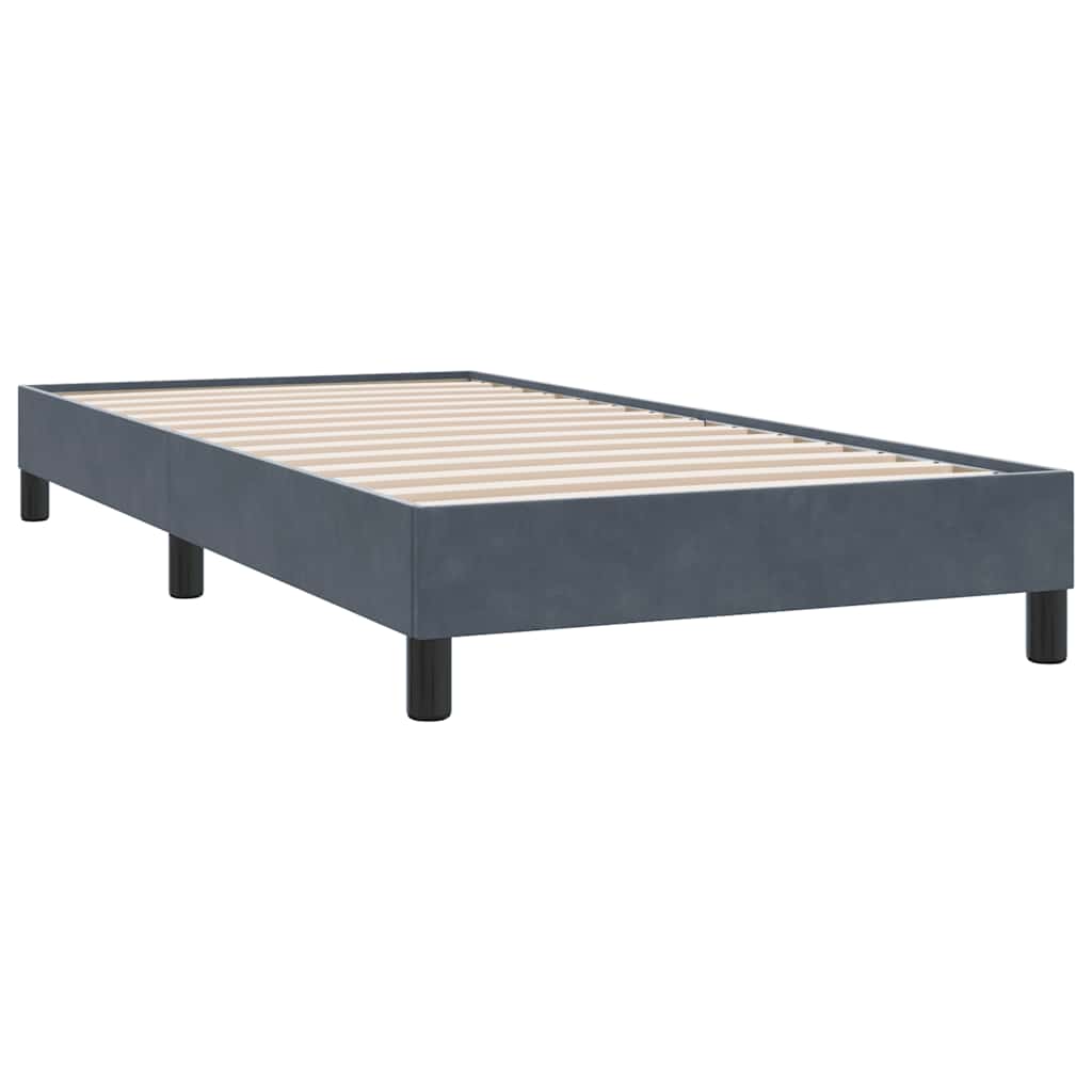 Letto a Molle con Materasso e LED Grigio Scuro 80x210 cm Velluto | homemem39