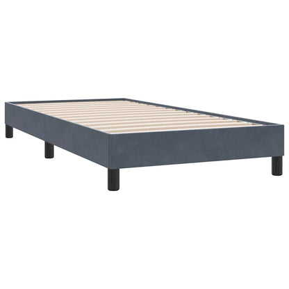 Letto a Molle con Materasso e LED Grigio Scuro 80x210 cm Velluto | homemem39
