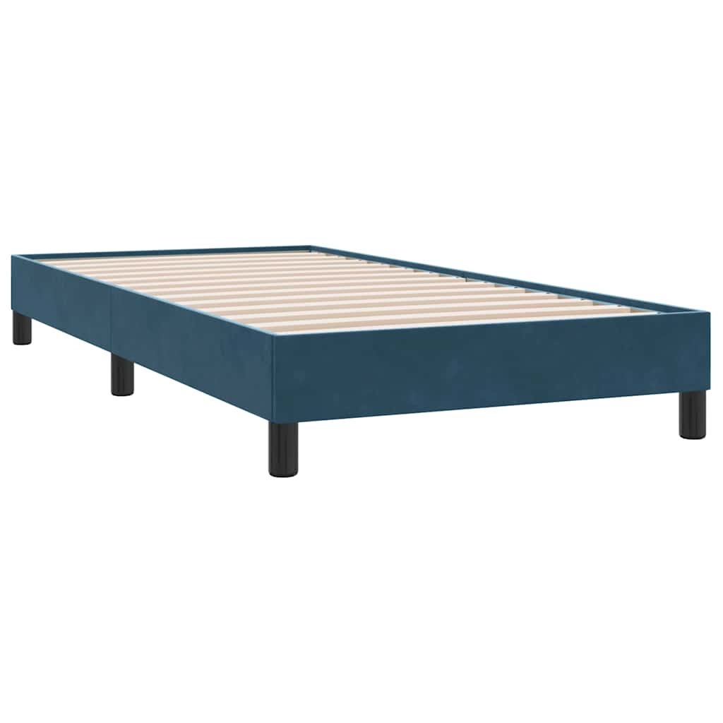 Letto a Molle con Materasso e LED Blu Scuro 80x210 cm Velluto | homemem39