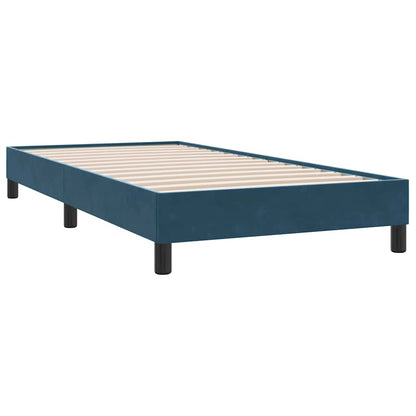 Letto a Molle con Materasso e LED Blu Scuro 80x210 cm Velluto | homemem39