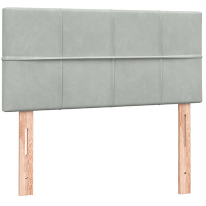 Letto a Molle con Materasso e LED grigio chiaro 90x210 cm Velluto | homemem39