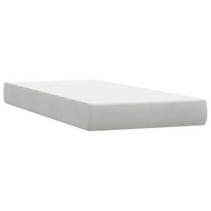 Letto a Molle con Materasso e LED grigio chiaro 90x210 cm Velluto | homemem39
