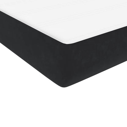 Letto a Molle con Materasso e LED Nero 90x210 cm in Velluto | homemem39