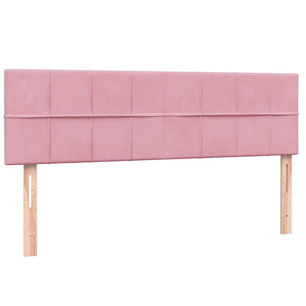 Letto a Molle con Materasso e LED Rosa 140x210 cm in Velluto | homemem39