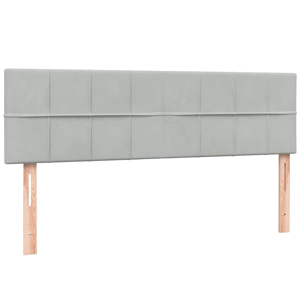 Letto a Molle con Materasso e LED Grigio Chiaro 160x210cm Velluto | homemem39