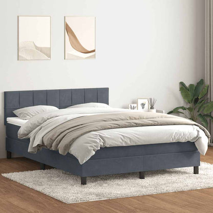 Letto a Molle con Materasso e LED Grigio Scuro 160x210 cm