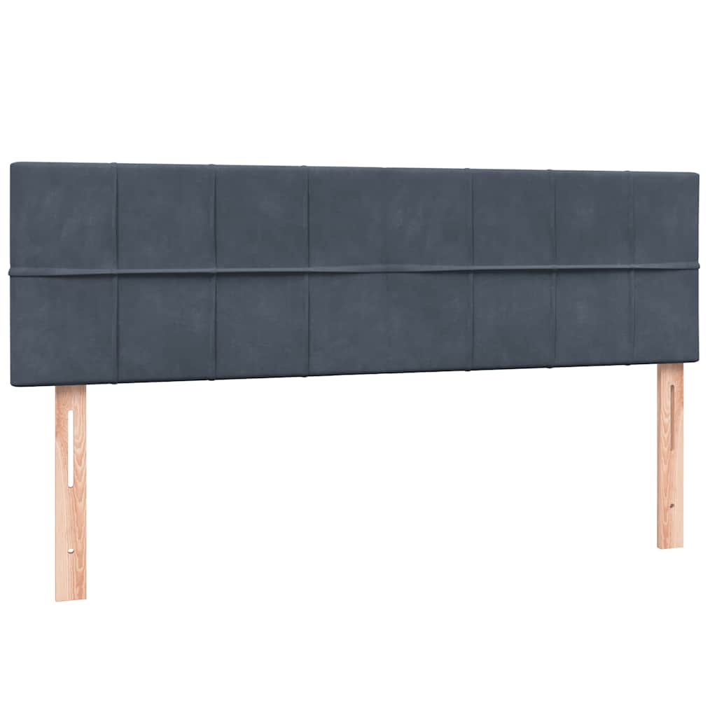 Letto a Molle con Materasso e LED Grigio Scuro 160x210 cm Velluto | homemem39