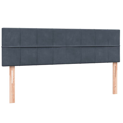 Letto a Molle con Materasso e LED Grigio Scuro 160x210 cm Velluto | homemem39