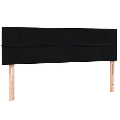 Letto a Molle con Materasso e LED Nero 160x210 cm in Velluto