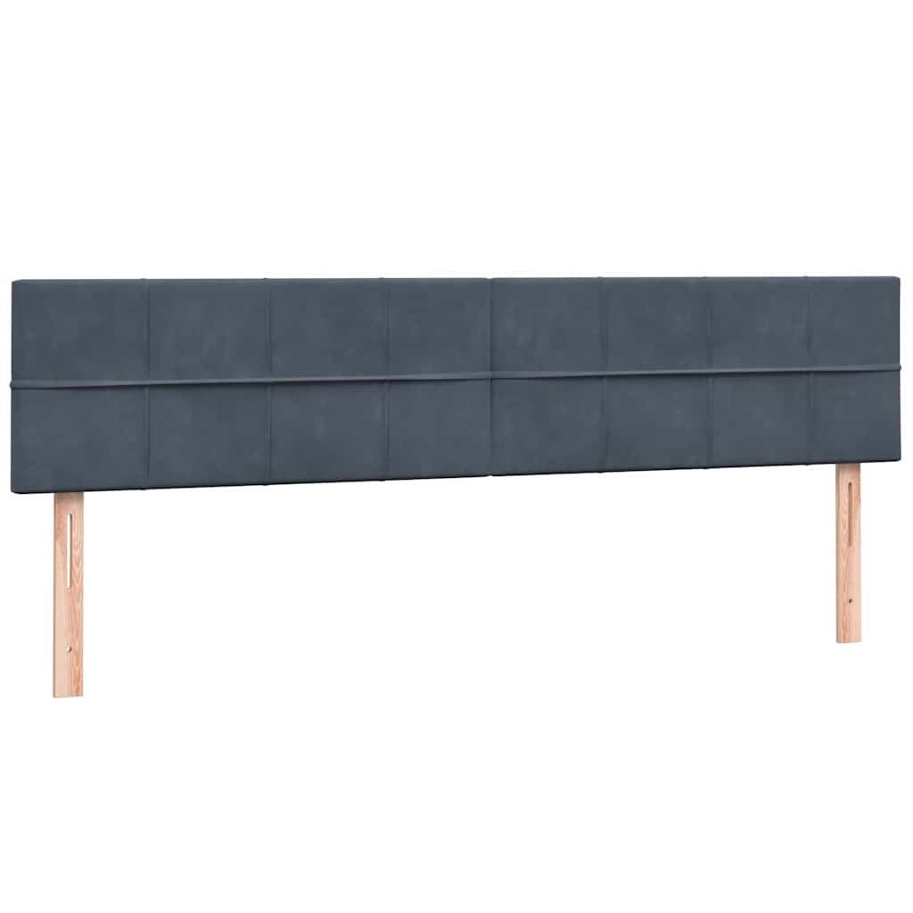 Letto a Molle con Materasso e LED Grigio Scuro 180x210 cm Velluto | homemem39