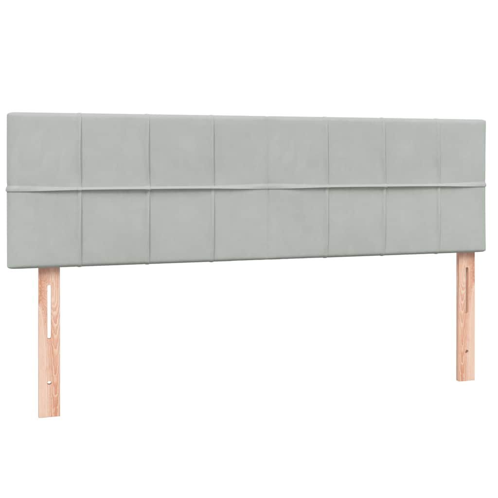 Letto a Molle con Materasso e LED Grigio Chiaro 160x220cm Velluto | homemem39