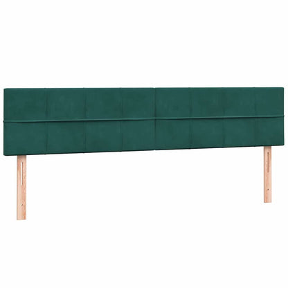 Letto a Molle con Materasso e LED Verde Scuro 180x220 cm Velluto | homemem39