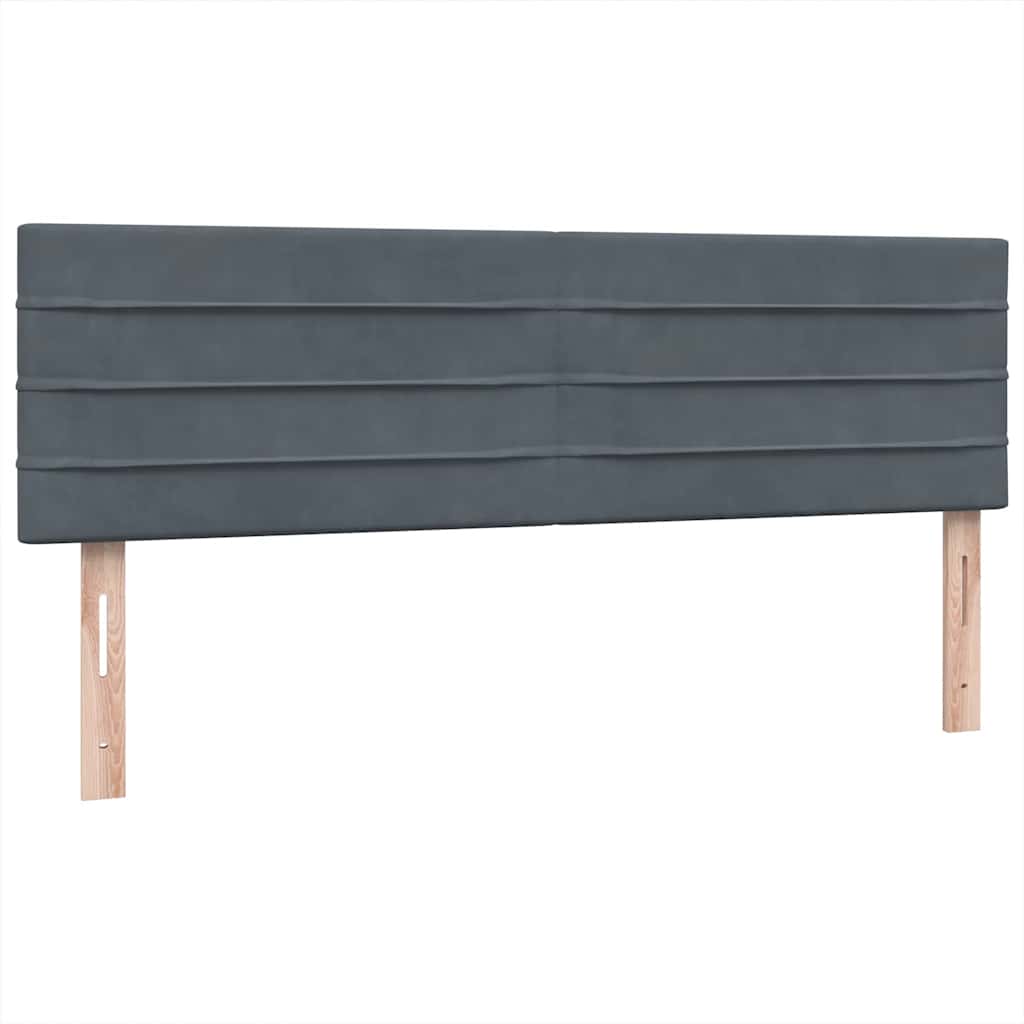 Letto a Molle con Materasso e LED Grigio Scuro 160x210 cm Velluto | homemem39