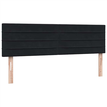 Letto a Molle con Materasso e LED Nero 160x210 cm in Velluto | homemem39