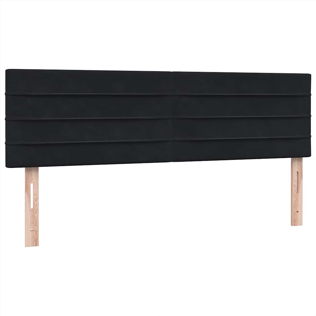 Letto a Molle con Materasso e LED Nero 160x210 cm in Velluto