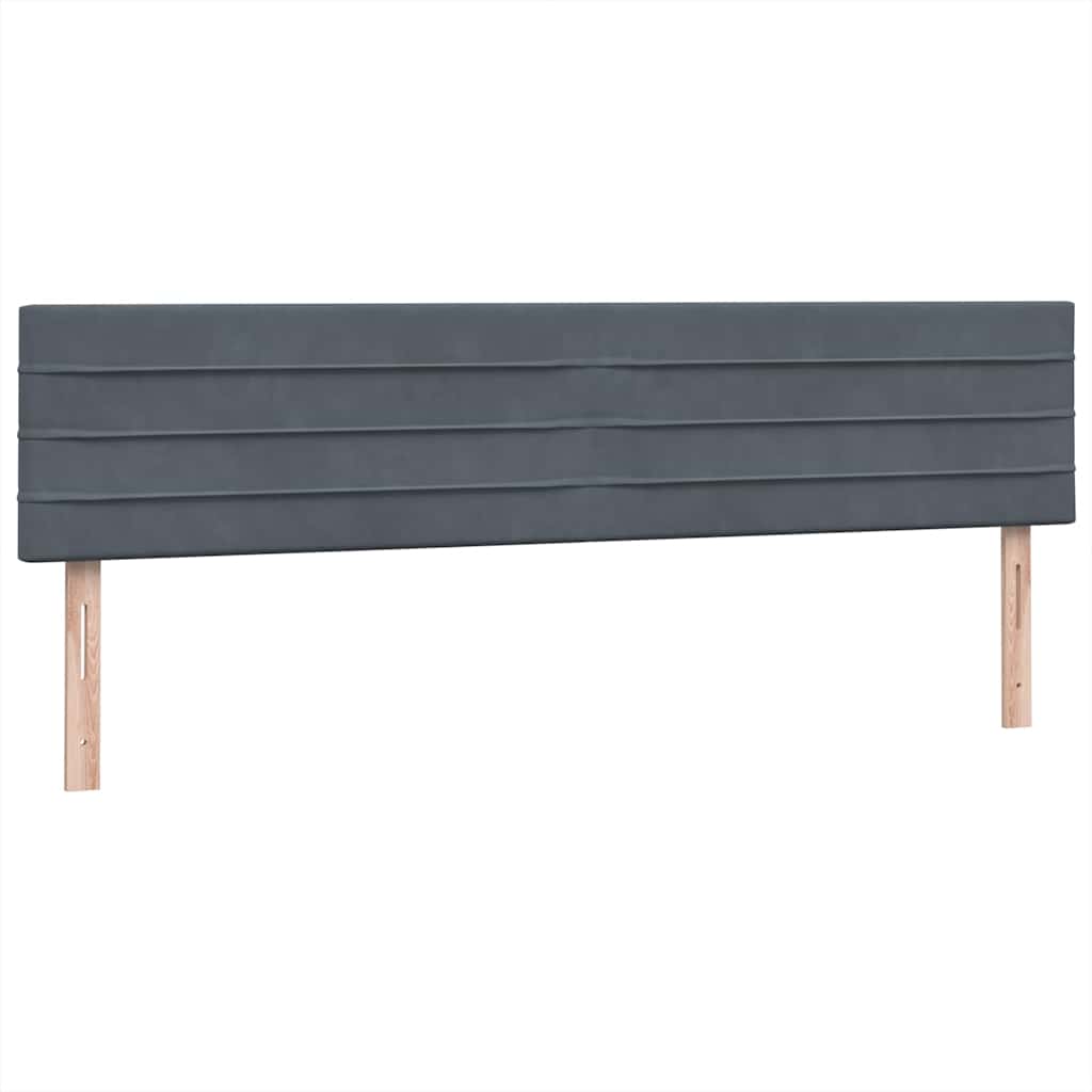 Letto a Molle con Materasso e LED Grigio Scuro 180x210 cm Velluto | homemem39
