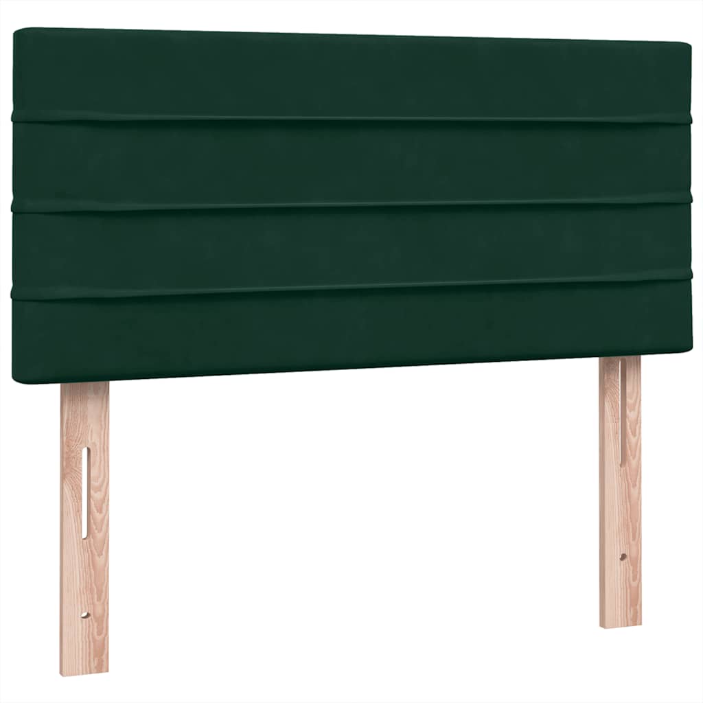 Letto a Molle con Materasso e LED Verde Scuro 80x220 cm Velluto