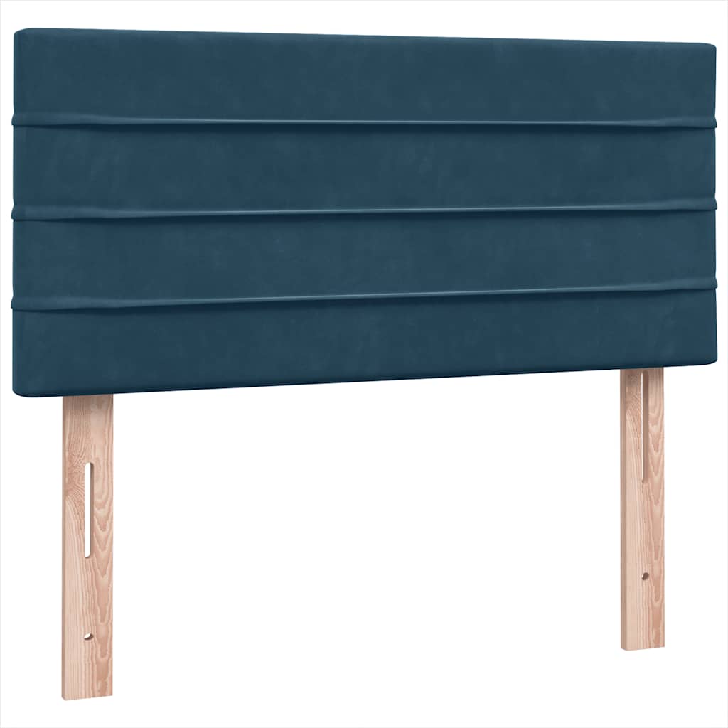 Letto a Molle con Materasso e LED Blu Scuro 80x220 cm Velluto | homemem39