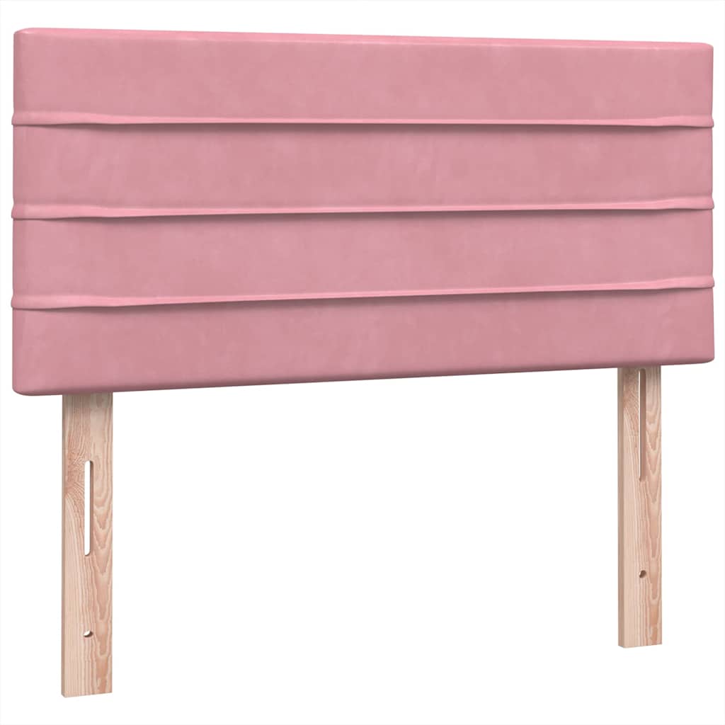 Letto a Molle con Materasso e LED Rosa 80x220 cm Velluto | homemem39