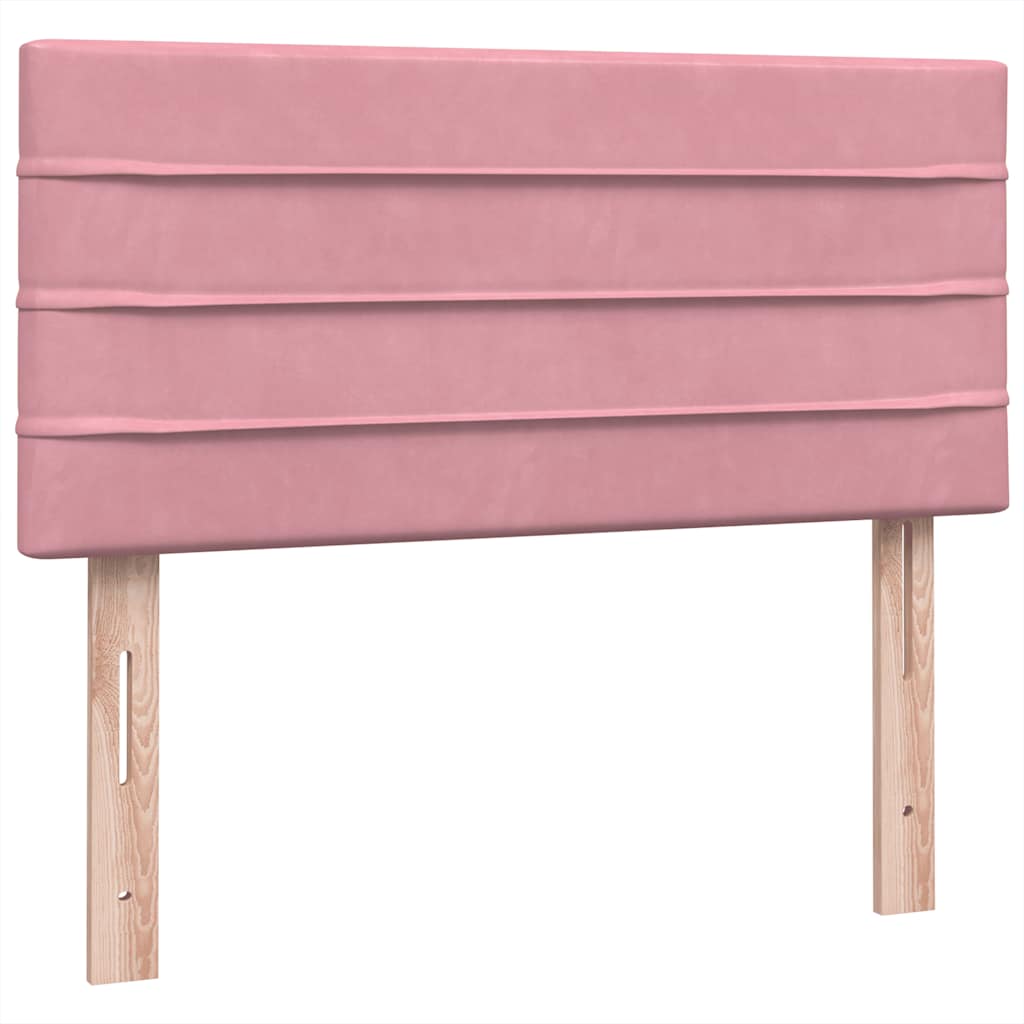 Letto a Molle con Materasso e LED Rosa 90x220 cm Velluto | homemem39