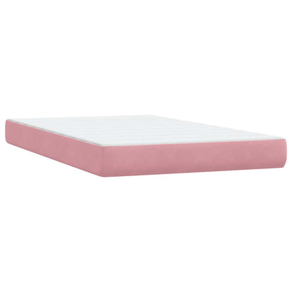 Letto a Molle con Materasso e LED Rosa 120x220 cm in Velluto | homemem39