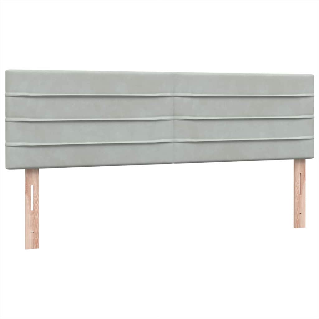Letto a Molle con Materasso e LED Grigio Chiaro 160x220cm Velluto | homemem39
