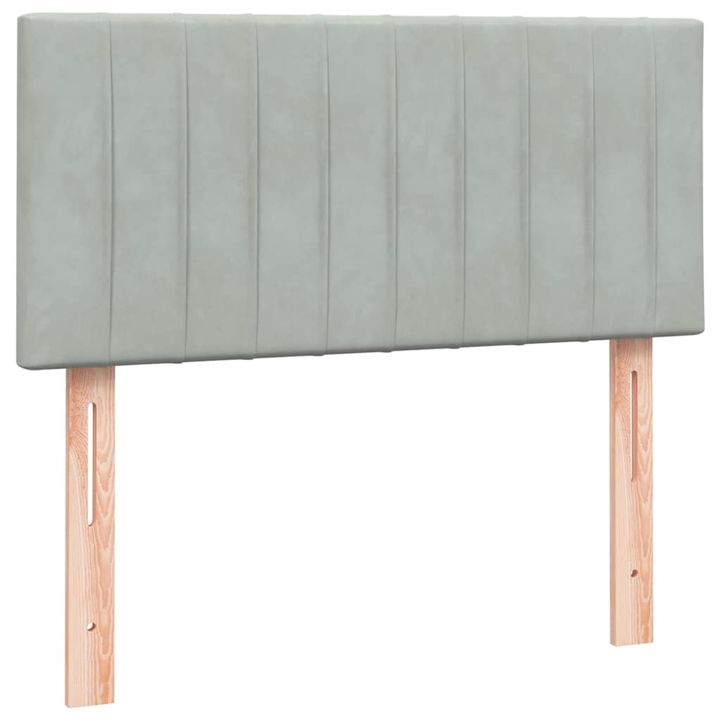 Letto a Molle con Materasso e LED Grigio Chiaro 80x210 cm Velluto | homemem39