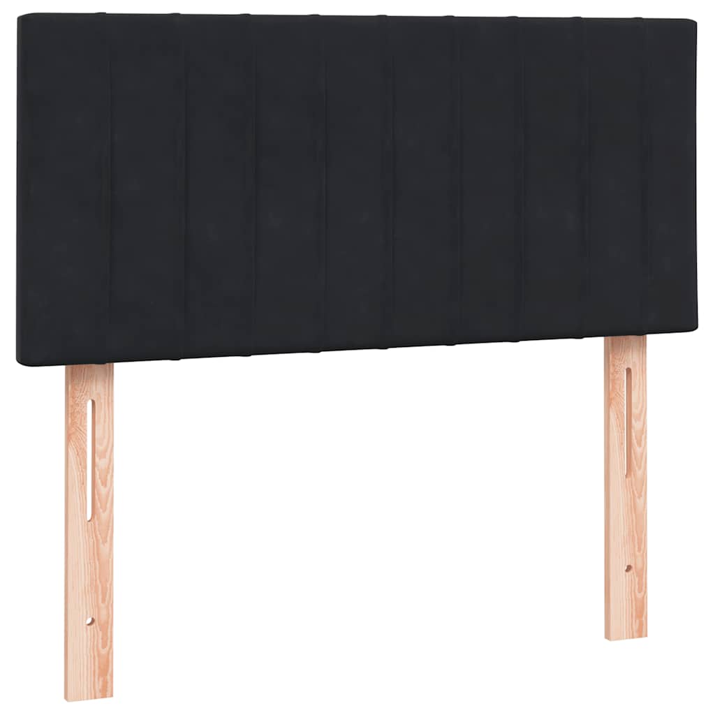 Letto a Molle con Materasso e LED Nero 90x210 cm in Velluto | homemem39