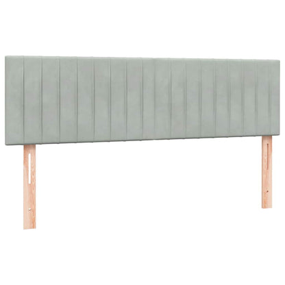 Letto a Molle con Materasso e LED Grigio Chiaro 160x210cm Velluto | homemem39