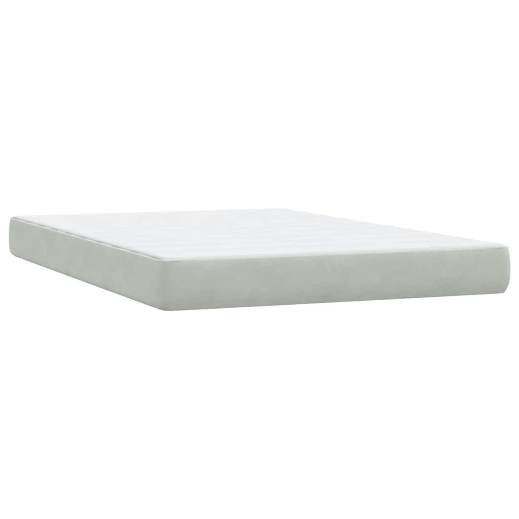 Letto a Molle con Materasso e LED Grigio Chiaro 160x210cm Velluto | homemem39
