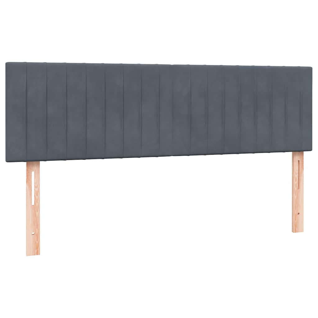 Letto a Molle con Materasso e LED Grigio Scuro 160x210 cm Velluto | homemem39