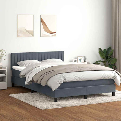 Letto a Molle con Materasso e LED Grigio Scuro 160x210 cm Velluto | homemem39