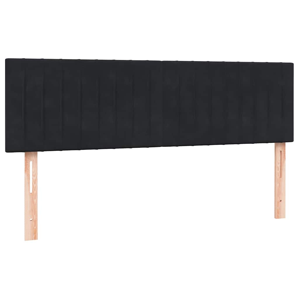 Letto a Molle con Materasso e LED Nero 160x210 cm in Velluto | homemem39