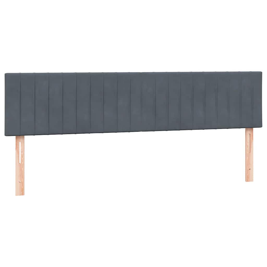 Letto a Molle con Materasso e LED Grigio Scuro 180x210 cm Velluto | homemem39
