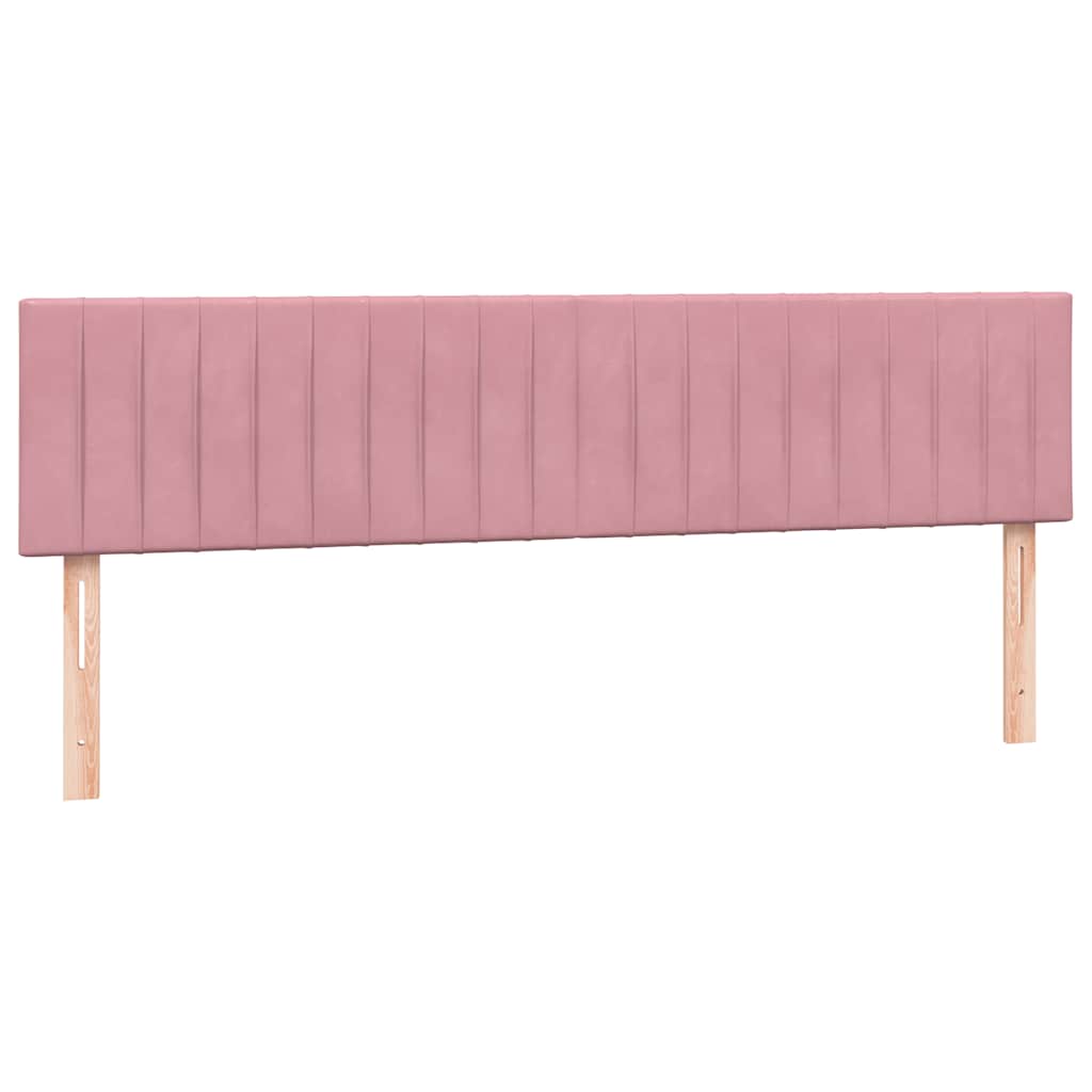 Letto a Molle con Materasso e LED Rosa 180x210 cm in Velluto | homemem39
