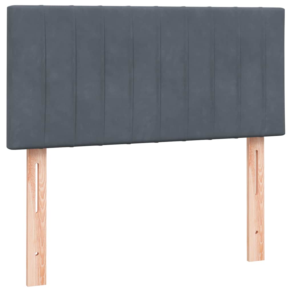 Letto a Molle con Materasso e LED Grigio Scuro 80x220 cm Velluto | homemem39