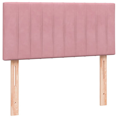 Letto a Molle con Materasso e LED Rosa 90x220 cm Velluto | homemem39